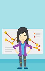 Image showing Bancrupt business woman vector illustration.