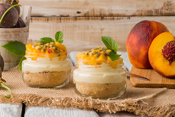 Image showing Desert with yogurt and passion fruit