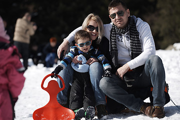 Image showing family portrait at beautiful winter day