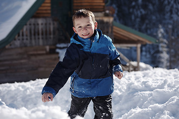 Image showing kids playing with  fresh snow