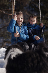 Image showing portrait of little boys at winter day