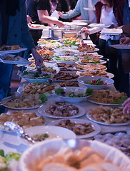 Image showing catering food table