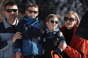 Image showing family portrait at beautiful winter day