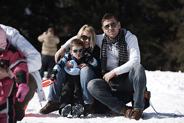 Image showing family portrait at beautiful winter day