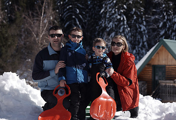 Image showing family portrait at beautiful winter day