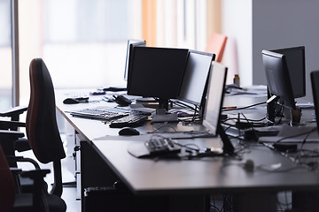 Image showing empty office with modern computers