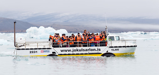 Image showing JOKULSARLON, ICELAND - JULY 21, 2016: Jokulsarlon Glacial Lagoon