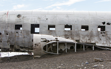 Image showing The abandoned wreck of a US military plane on Southern Iceland