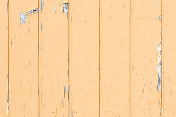 Image showing Old wooden wall with yellow paint