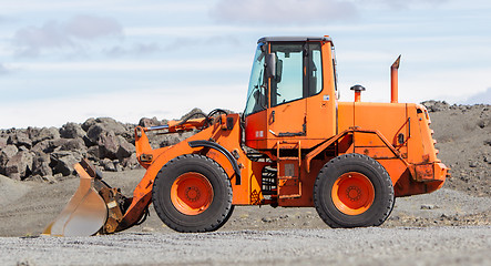 Image showing Large orange bulldozer