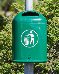 Image showing Metal rubbish bin