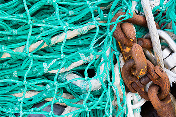 Image showing Pile of fishing nets