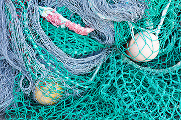 Image showing Pile of fishing nets