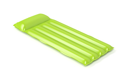 Image showing Green floating pool mattress