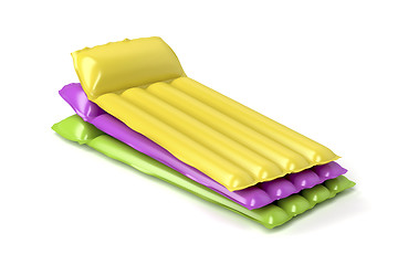 Image showing Beach mattresses with different colors 