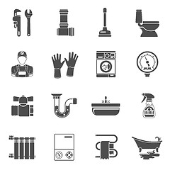 Image showing Plumbing Service Icons Set