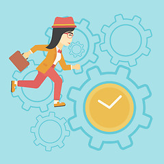 Image showing Business woman running vector illustration.