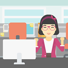 Image showing Successful business woman vector illustration.