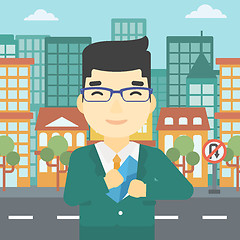 Image showing Man putting envelope in pocket vector illustration