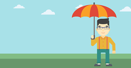 Image showing Business man with umbrella vector illustration.