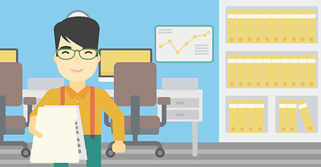 Image showing Man giving resume vector illustration.