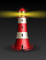 Image showing Red lighthouse on black background.