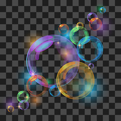 Image showing Abstract background with transparent bubbles.
