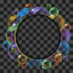 Image showing Abstract banner with transparent bubbles.