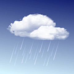 Image showing Raincloud and rain in the blue sky