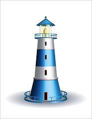 Image showing Blue lighthouse isolated on white