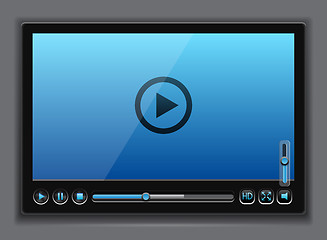 Image showing Blue glossy video player template