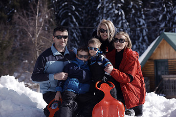 Image showing family portrait at beautiful winter day