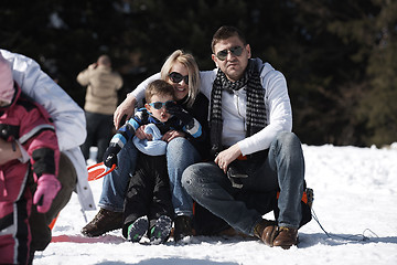 Image showing family portrait at beautiful winter day