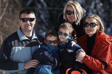 Image showing family portrait at beautiful winter day