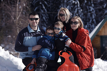 Image showing family portrait at beautiful winter day