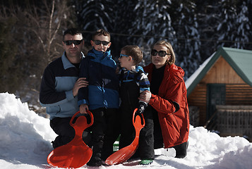 Image showing family portrait at beautiful winter day