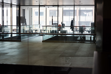 Image showing empty office with modern computers