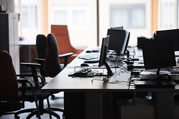 Image showing empty office with modern computers