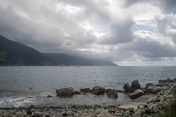 Image showing Seascape of Italy Liguria coast travel