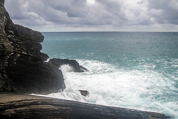 Image showing Seascape of Italy Liguria coast travel