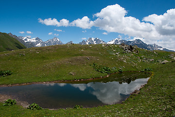 Image showing Hiking in mountain