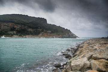 Image showing Seascape of Italy Liguria coast travel
