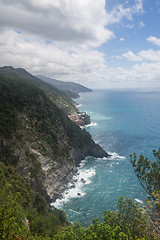 Image showing Sea view of romantic Vernazza