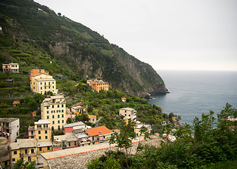 Image showing Riomaggiore village in Cinque Terre Italy