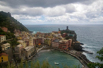 Image showing Sea view of romantic Vernazza