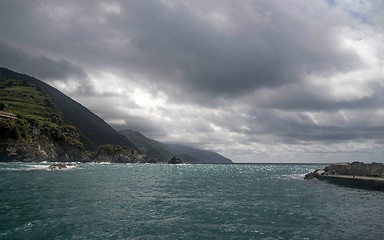 Image showing Seascape of Italy Liguria coast travel