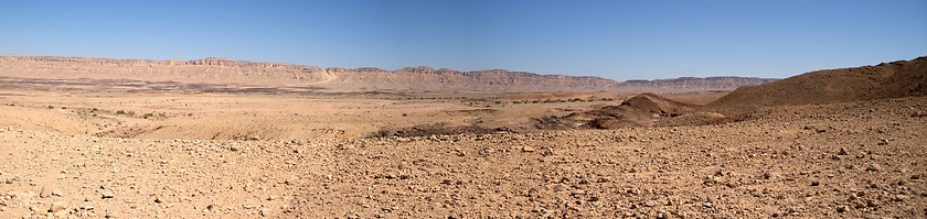 Image showing Wide angle panorama of Desert landscape