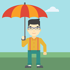 Image showing Business man with umbrella vector illustration.