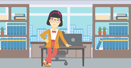 Image showing Business woman standing in the office.