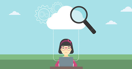 Image showing Cloud computing technology vector illustration.